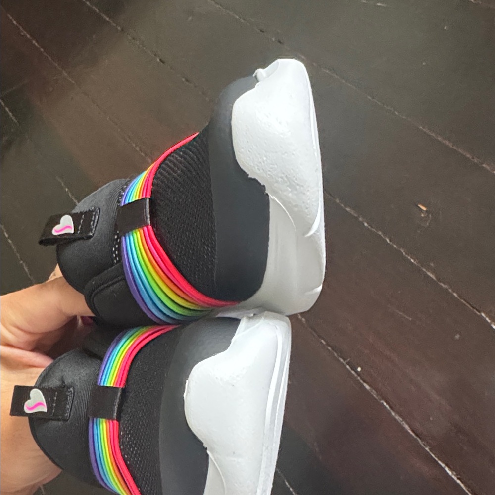 Skechers Kids' Black Sneakers with Rainbow Stripes - Picture 5 of 7
